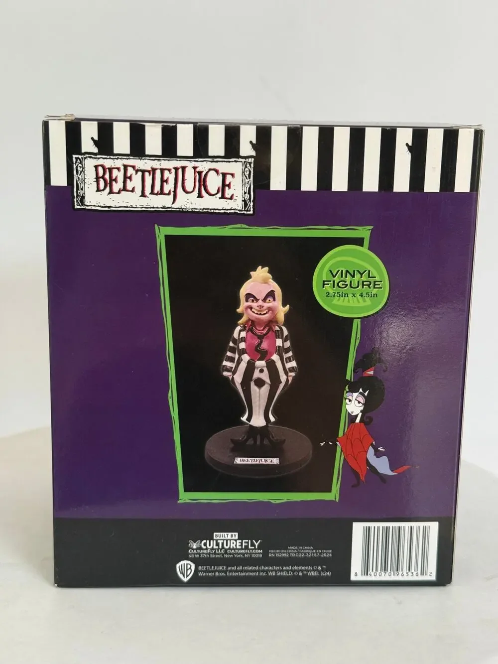 Beetlejuice CultureFly Vinyl Figure 4.5in Horror Goth Striped Suit Boxed TV 2024
